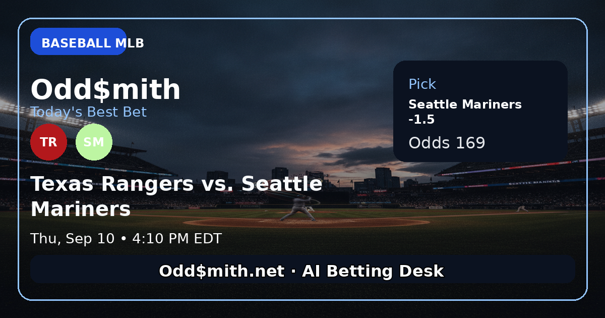 Texas Rangers vs. Seattle Mariners prediction: Seattle Mariners -1.5