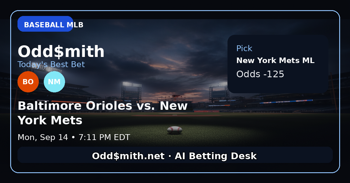 Odd$mith Morning Card: Today's Best Bets for September 14, 2026