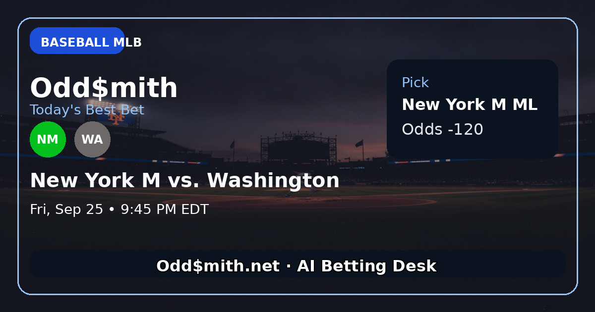 Odd$mith Morning Card: Today's Best Bets for September 25, 2026