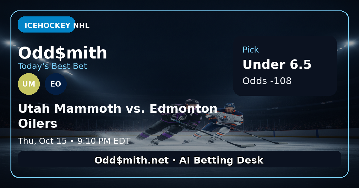 Utah Mammoth vs. Edmonton Oilers