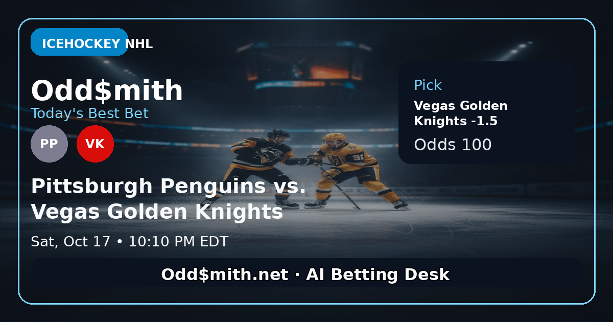Vegas Bites: Why the Knights Cover Two Against a Stumbling Pittsburgh