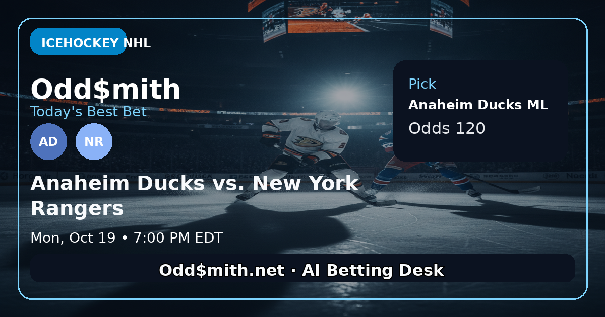 Anaheim Ducks vs. New York Rangers