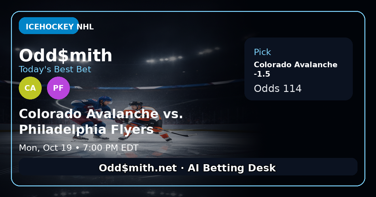Colorado Avalanche vs. Philadelphia Flyers