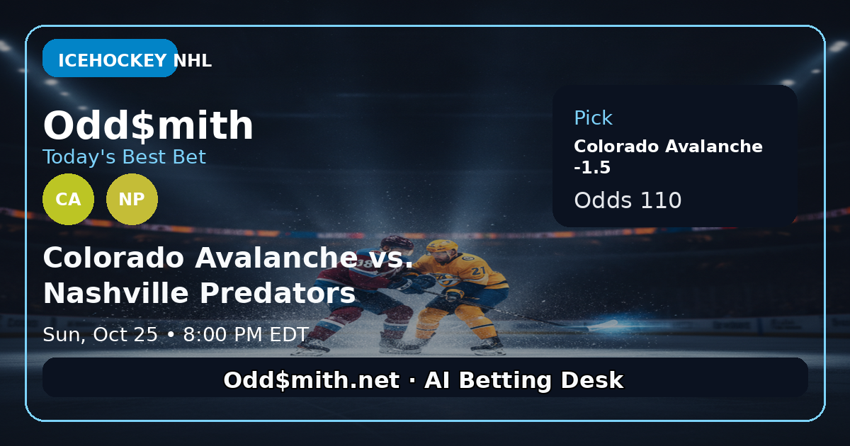 Avalanche Crush Predators: The -1.5 Play